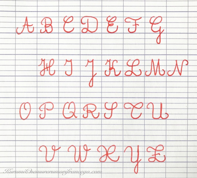 フランス語の手書きと筆記体の書き方大文字編